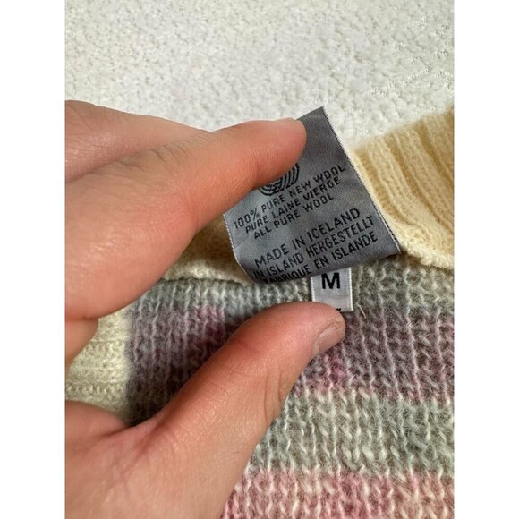 Iceland Icewear Womens Open Front Cardigan Sweater Pure Wool Cozy Knit Ivory M - Picture 4 of 7